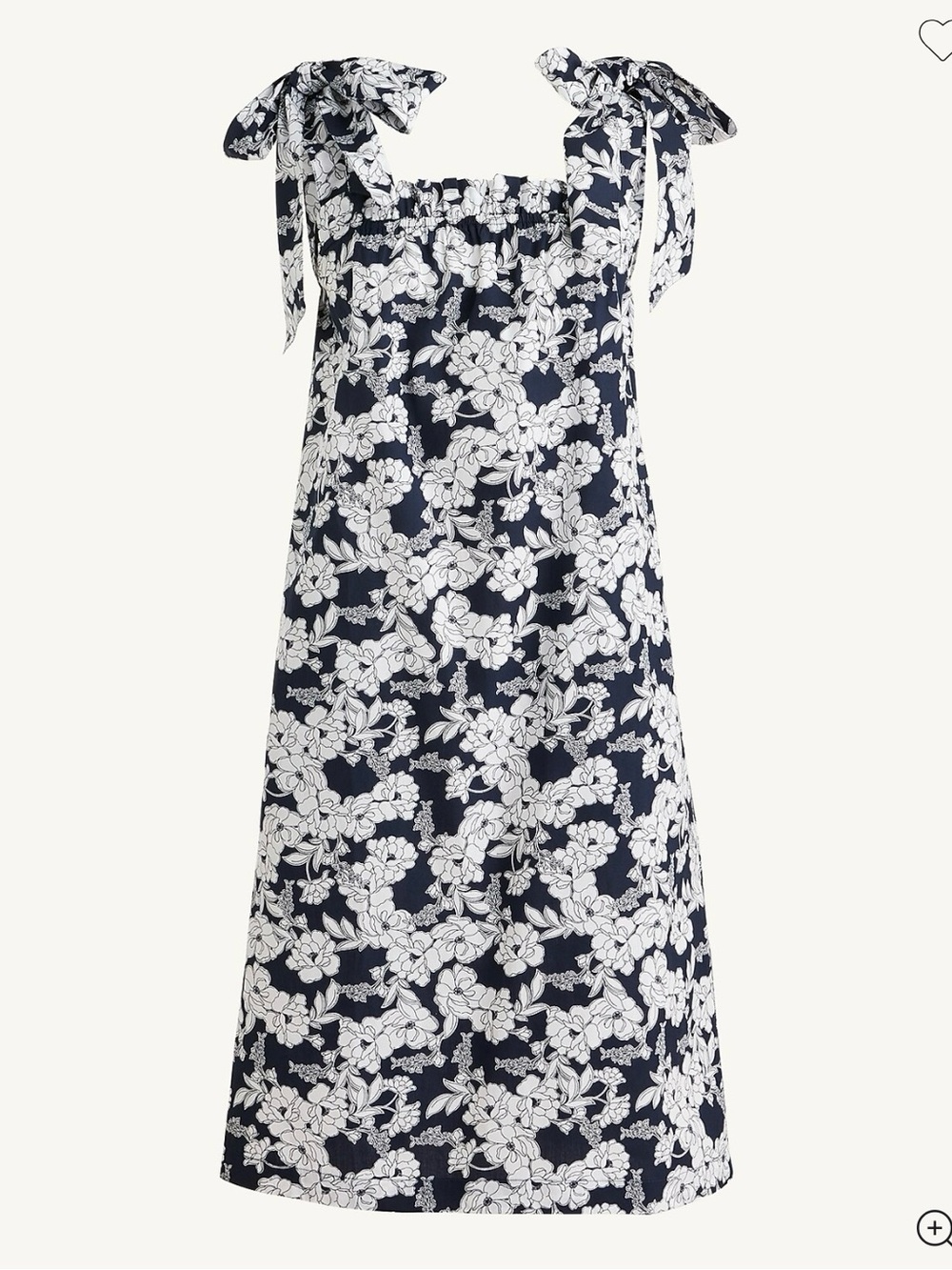 J. Crew Navy and White Magnolia Floral Tie-Shoulder Dress - Picture 2 of 8